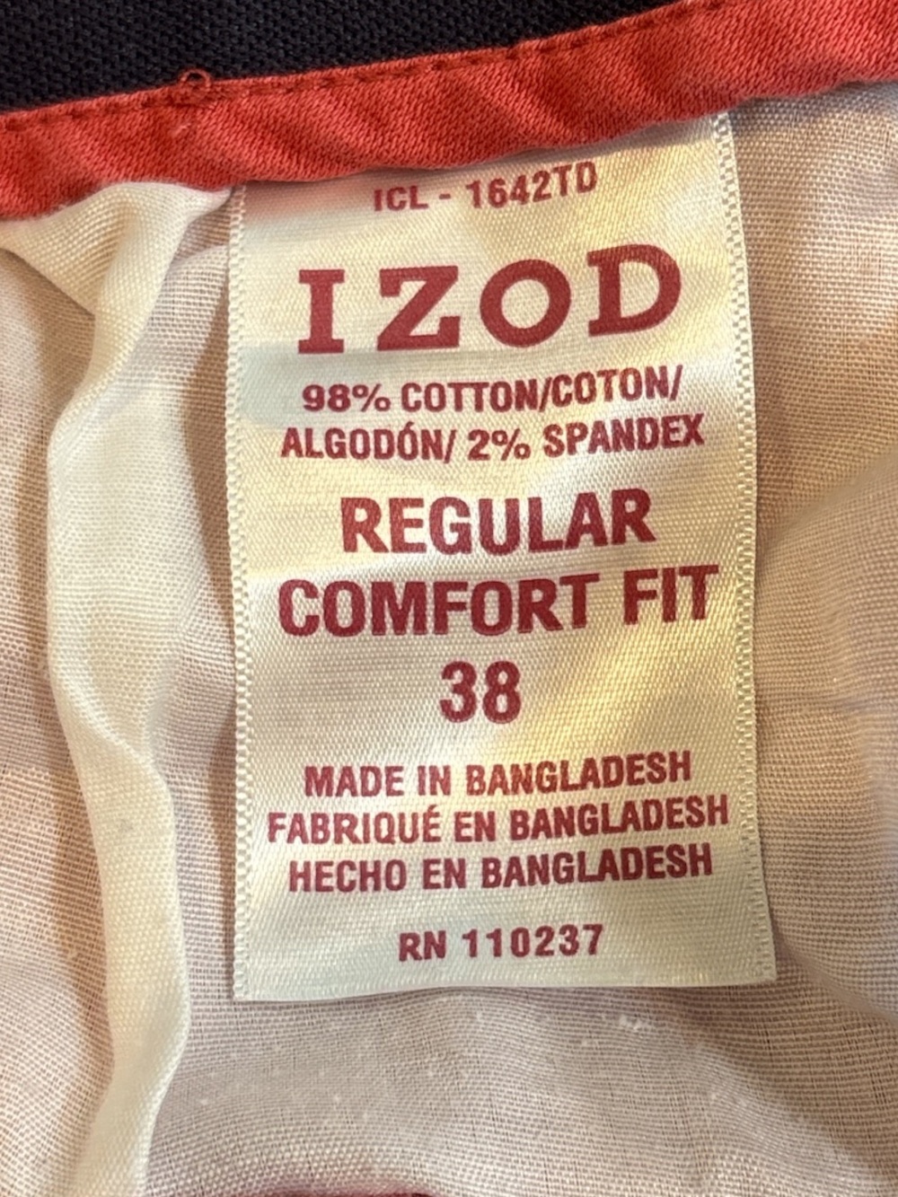 Izod Coral Flat Front Chino Shorts - Picture 5 of 5
